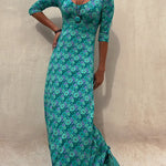 Iconic Crush Floral Half Sleeve Elastic Maxi Dress