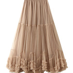 Sweet fungus lace A-line tutu skirt with large hem