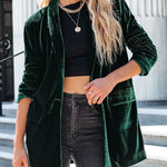 It's Just A Crush Pocketed Velvet Blazer