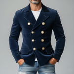 Men's Matte Velvet Lapel Double-Breasted Jacket