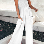Solid Color Stay A While Gauze Casual Jumpsuit