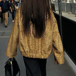 Sequined small stand collar jacket