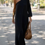 Side To Side One Shoulder Statement Maxi Dress