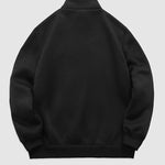 Men's "OSAKLAND" letter print quarter-zip stand collar sweatshirt