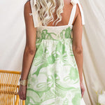 Margovil Bow Shoulder Floral Print Mini Cami Dress