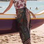 One Shoulder Sleeveless Floral Print One-piece Swimsuit