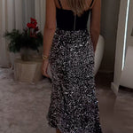 Glam High Rise Sequin Midi Skirt