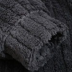 Men's Classic Plaid  Fluffy Faux Fur Single Pocket Button Lapel Jacket
