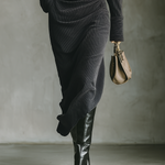 Women's Corduroy V-neck Waist Maxi Dress