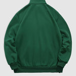 Men's "BROOKLYN" letter print quarter-zip stand collar sweatshirt