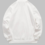 Men's "OSAKLAND" letter print quarter-zip stand collar sweatshirt