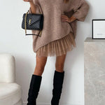 Margovil V Neck Drop Shoulder Slouchy Pullover Sweater