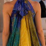 Halter Neck Sleeveless Printed Dress