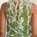 Sleeveless Buttons Detail Floral Print Top