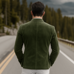 Men's Classic Retro Western Style Suede Embroidered Single-breasted Blazer