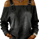 Women's sleeveless denim shirt