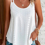 Eyelet Spaghetti Strap Tank Top