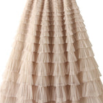 Be Your Own City Queen Tiered Elastic Waist Tulle Maxi Skirt