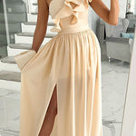 Darling Muse Ruffle One Shoulder Party Maxi Dress