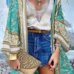 College Print Patchwork Cardigan Collar Outerwear