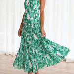Mid-length off-the-shoulder sleeveless midi dress