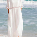 Cotton And Linen Embroidered Loose Dress