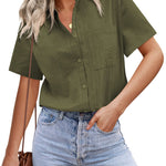 Short Sleeve Blouses Lightweight Loose Top - Zeagoo (Us Only)