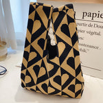 Knitting Checkerboard Zebra-Stripe Striped Bags Accessories Handbags
