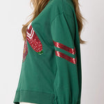 Christmas Sequined Crewneck Casual Sweatshirt