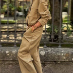 Classic Charm Strap Details Pocketed Cargo Style Zipper Loose Jacket