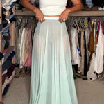 Tini Time Chiffon High Rise Zipper Waist A-line Maxi Skirt