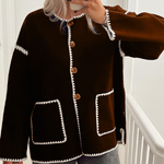 Fashionable Color-block Woolen Coat