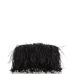 Ostrich feather chain crossbody bag
