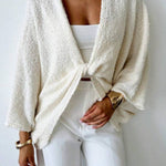 Knitted cardigan with batwing sleeves