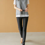 Simple Sleeveless Loose Buttoned Solid Color Round-Neck Sweater Vest Outerwear