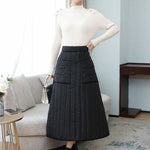 Vintage Loose Elasticity High-Waisted A-Line Padded Skirt Bottom