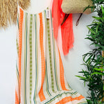 Happy Sunday Linen Blend Ethnic Print A-line Cami Maxi Dress