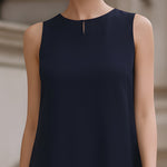 Sleeveless Tiered Chiffon Shift Dress