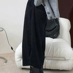 Harem Pants Wide Leg Elasticity Solid Color Split-Joint Pants Trousers