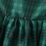 A-Line High Waisted Plaid Pleated Square-Neck Mini Dresses