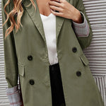 Solid color lapel buttoned slim fit blazer