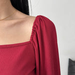 Bodycon High Waisted Backless Elasticity Pleated Solid Color Split-Joint Square-Neck Mini Dresses
