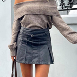 Sexy Slim Fit Solid Color Pullover Sweater with Off-shoulder Neckline