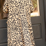 Leopard Plus Size Open Front Pocketed Long Cardigan