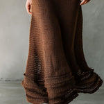 Quiet Luxury Chocolate Brown Knit Spaghetti-Strap Maxi Dress