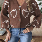 Stylish Loose Casual Cartoon Jacquard Jacket
