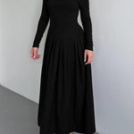 A-Line Bodycon Asymmetric Pleated Solid Color Split-Joint One-Shoulder Maxi Dresses