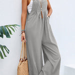 Solid color casual suspenders overalls