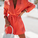 Autumn and winter long-sleeved strappy jacket casual small suit