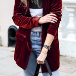 Eye Catching Street Style Velvet Blazer